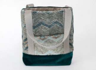 Luna Velvet Chevron Handbag